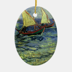 Vincent van Gogh - Havsutsikt vid Saintes Maries Julgransprydnad Keramik