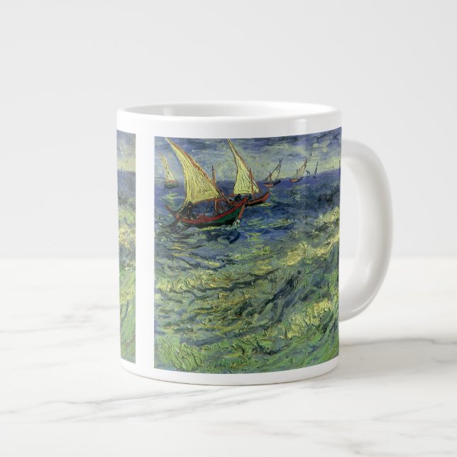 Vincent van Gogh - Havsutsikt vid Saintes Maries Jumbo Mugg (Framsida höger)