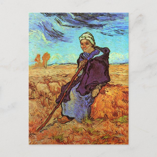 Vincent Van Gogh - Herden (efter Millet) Vykort (Framsida)