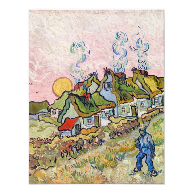 Vincent van Gogh - Houses och Figur Fototryck (Framsidan)