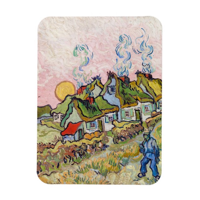Vincent van Gogh - Houses och Figur Magnet (Vertikal)