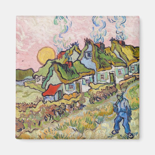 Vincent van Gogh - Houses och Figur Magnet (Framsidan)