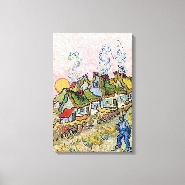 Vincent van Gogh - Hus och figur Canvastryck (Framsida)