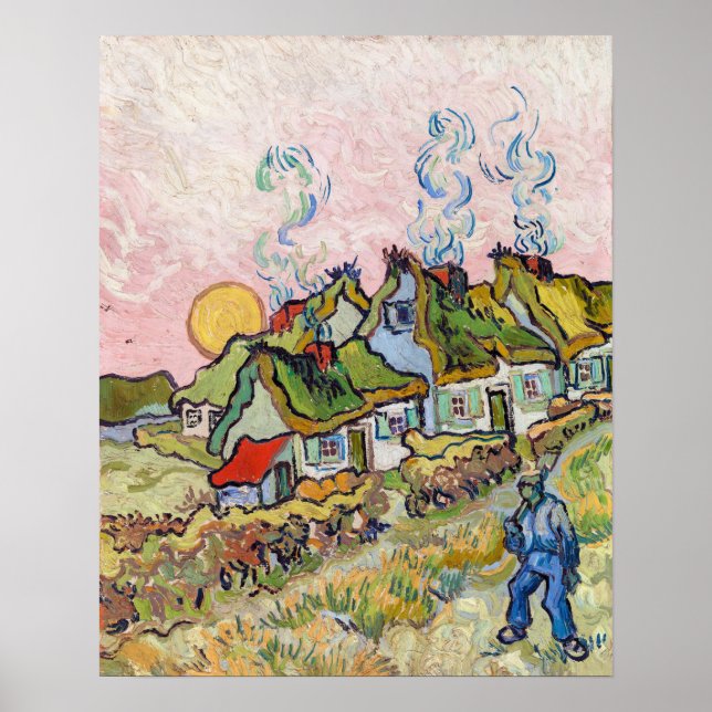 Vincent van Gogh - Hus och figur Poster (Framsidan)