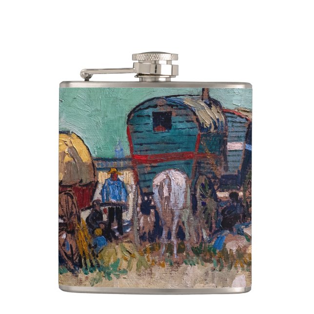Vincent van Gogh - husvagnar, zigenarläger nära Ar Fickplunta (Framsidan)