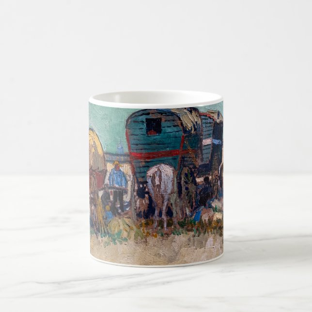 Vincent van Gogh - husvagnar, zigenarläger nära Ar Kaffemugg (Center)