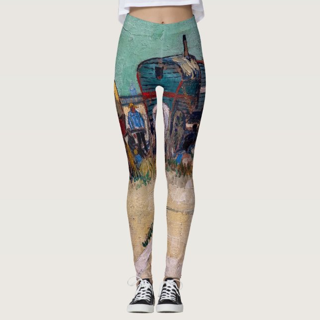 Vincent van Gogh - husvagnar, zigenarläger nära Ar Leggings (Framsida)