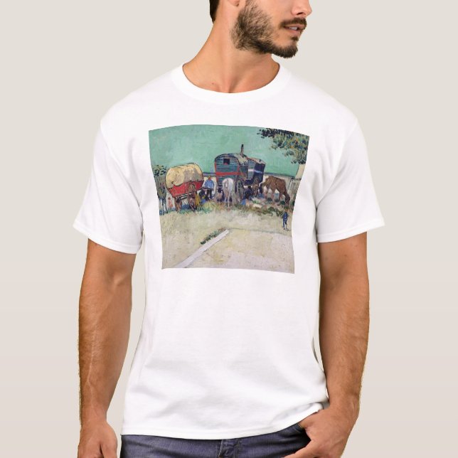 Vincent Van Gogh | husvagnarna, zigensk Encampment Tee Shirt (Framsida)
