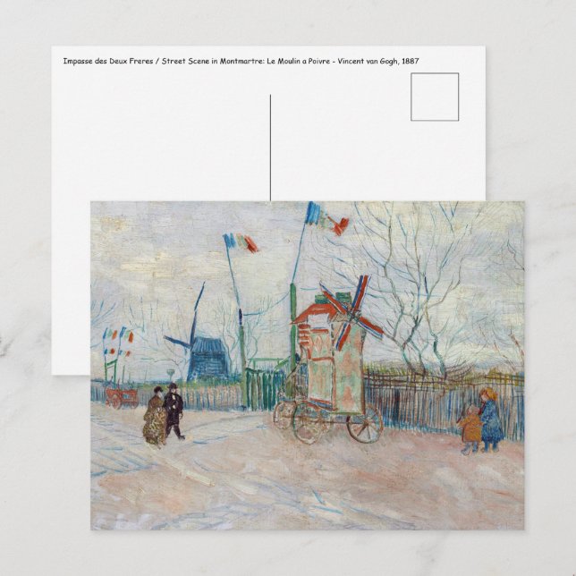 Vincent van Gogh - Impasse des Deux Freres Vykort (Fram/baksida)