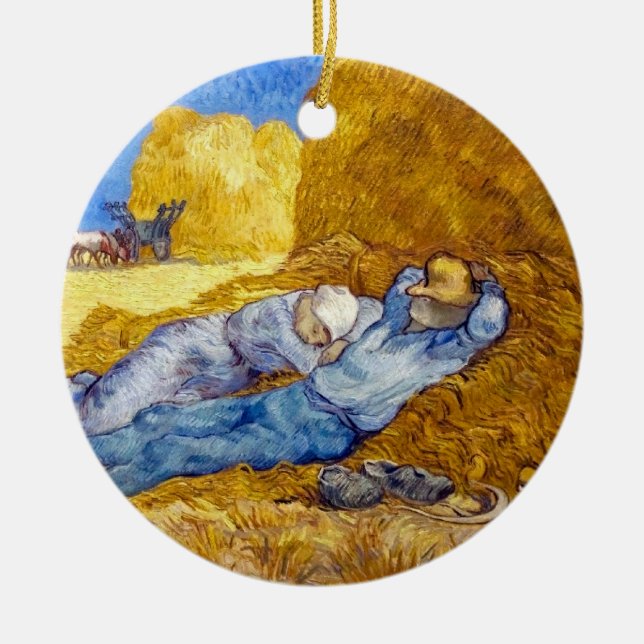 Vincent Van Gogh - Ingen vila från arbete - fin ko Julgransprydnad Keramik (Framsidan)