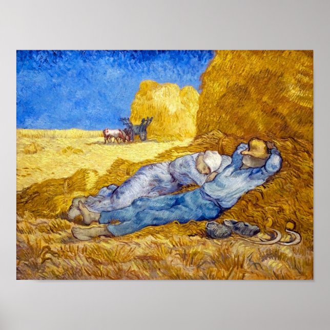 Vincent Van Gogh - Ingen vila från arbete - fin ko Poster (Framsidan)