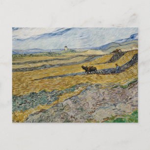 Vincent Van Gogh, Inhägnat fält med plogman Vykort