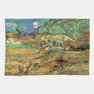 Vincent van Gogh - Inhägnat sädesfält med bonde Kökshandduk