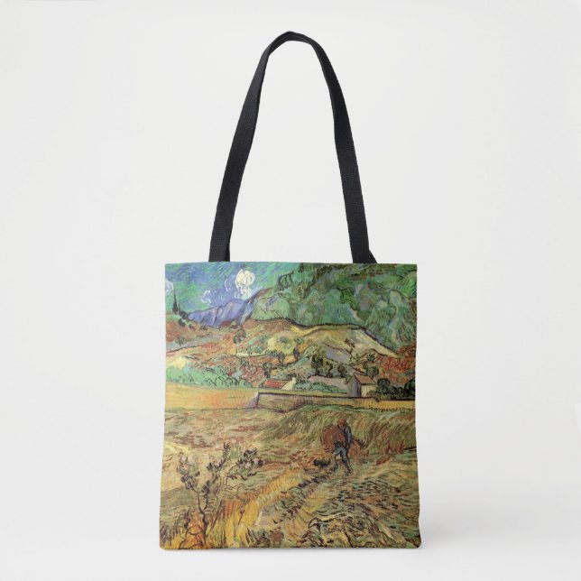 Vincent van Gogh - Inhägnat sädesfält med bonde Tygkasse (Framsida)