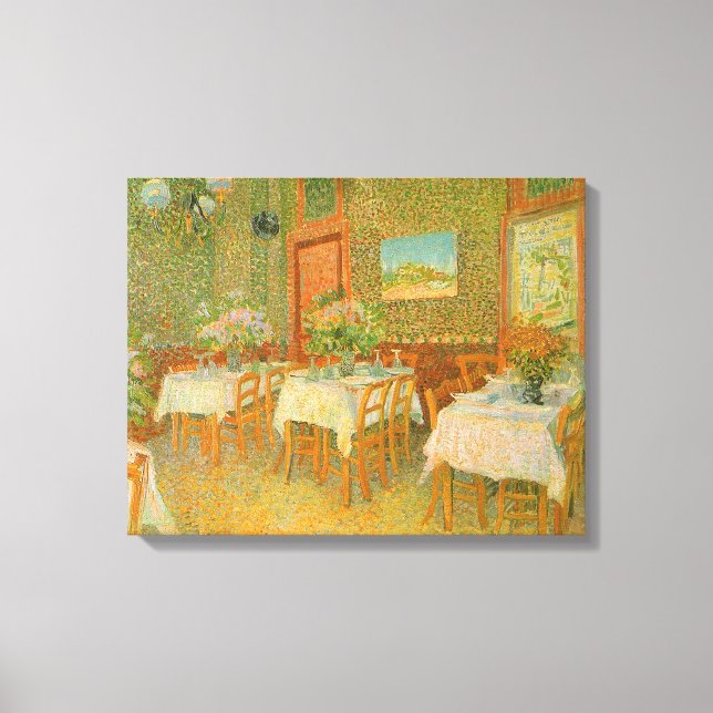 Vincent van Gogh - Insida i en restaurant Canvastryck (Framsida)