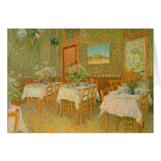 Vincent van Gogh - Insida i en restaurant Hälsningskort (Framsidan Horizontal)