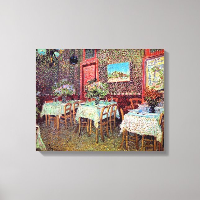 Vincent Van Gogh - Insida vid en restaurang Canvastryck (Framsida)