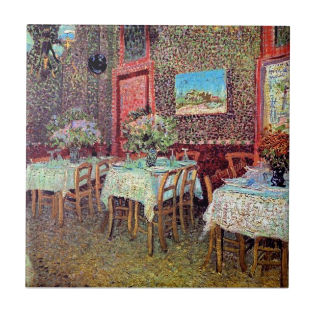 Vincent Van Gogh - Insida vid en restaurang Kakelplatta (Framsidan)