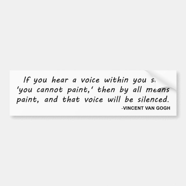 Vincent Van Gogh inspirera konstnärcitationstecken Bildekal (Framsidan)