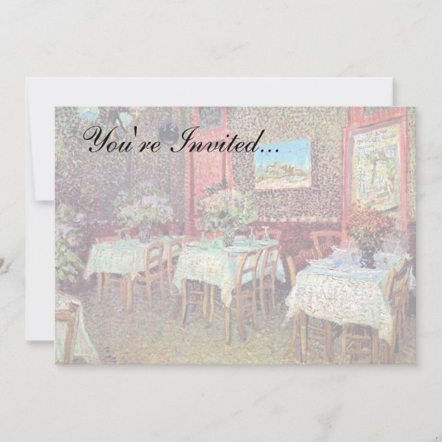 Vincent Van Gogh - Interiör från en restaurang Inbjudningar (Framsida)