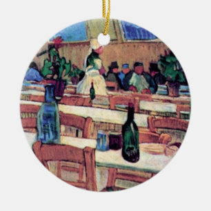 Vincent Van Gogh - Interiör från en restaurang Julgransprydnad Keramik