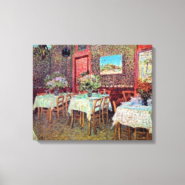 Vincent Van Gogh - Interiör på en restaurang Canvastryck (Framsida)