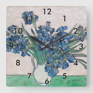 Vincent van Gogh - Iris Fyrkantig Klocka