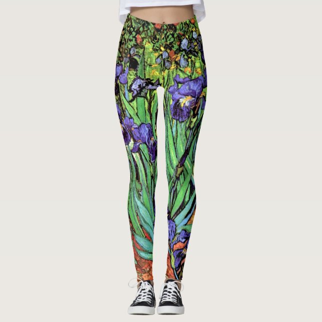 Vincent Van Gogh - Irisar - Blomsterälskare Finkon Leggings (Framsida)
