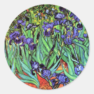 Vincent Van Gogh - Irisar - Blomsterälskare Finkon Runt Klistermärke