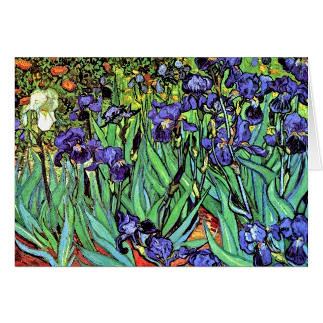 Vincent Van Gogh - Irisar - Flower Lover Fine Art Hälsningskort (Framsidan Horizontal)