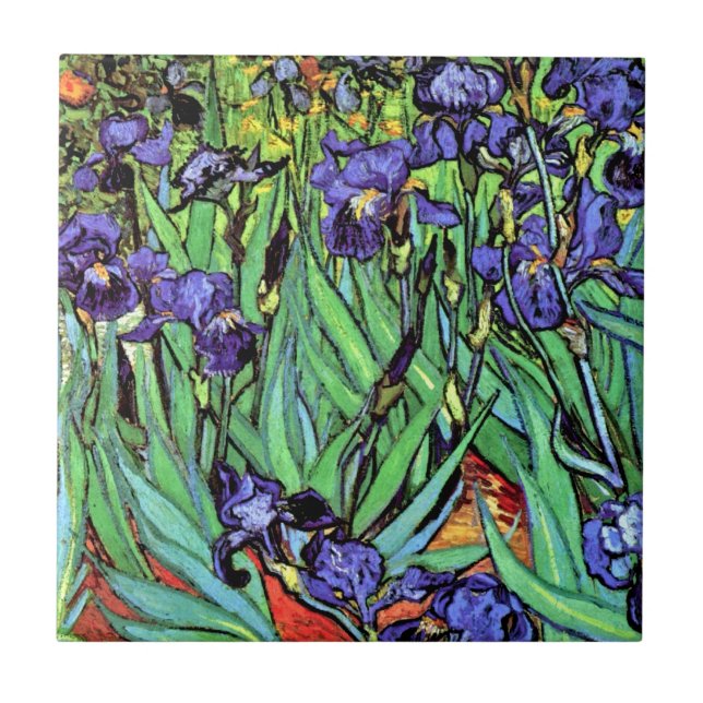 Vincent Van Gogh - Irisar - Flower Lover Fine Art Kakelplatta (Framsidan)