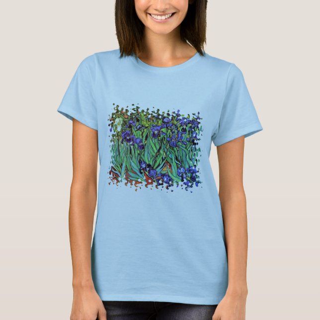 Vincent Van Gogh - Irisar - Flower Lover Fine Art Tee Shirt (Framsida)