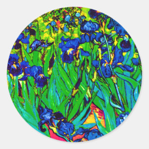 Vincent Van Gogh - Iriser - Blomsterälskare Popkon Runt Klistermärke