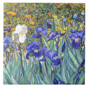 Vincent Van Gogh Irises blom- vintagekonst Kakelplatta