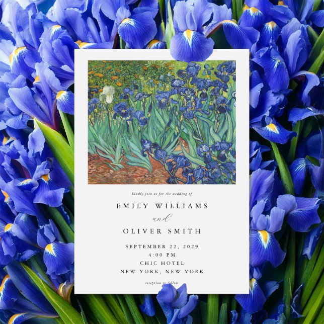 Vincent Van Gogh Irises Blommigt Bröllop Inbjudningar (Skapare uppladdad)