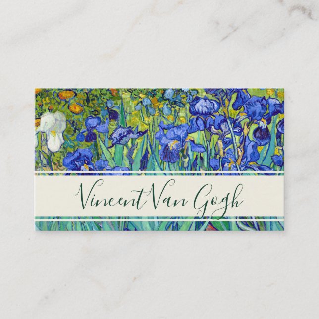 Vincent van Gogh Irises blommor vibrant bra art Visitkort (Framsida)