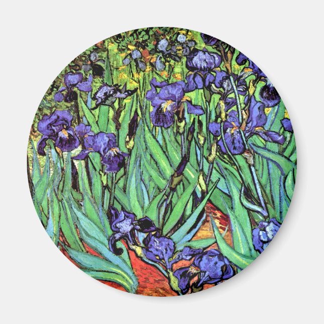 Vincent Van Gogh - Irises - Flower Älskare Fine Ar Magnet (Framsidan)