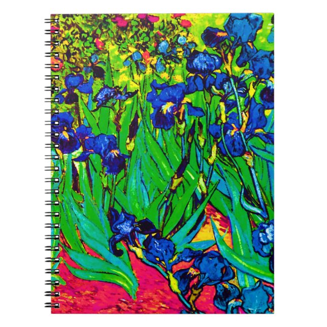 Vincent Van Gogh - Irises - Flower Älskare Pop Art Anteckningsbok Med Spiral (Framsidan)
