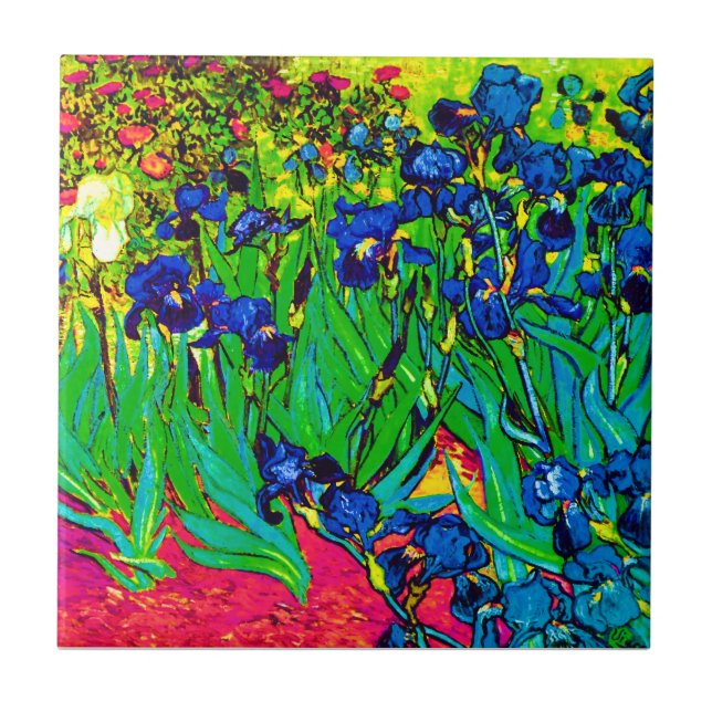 Vincent Van Gogh - Irises - Flower Älskare Pop Art Kakelplatta (Framsidan)