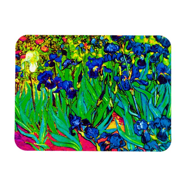 Vincent Van Gogh - Irises - Flower Älskare Pop Art Magnet (Horisontell)