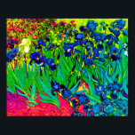 Vincent Van Gogh - Irises - Flower Älskare Pop Art Poster<br><div class="desc">Olja på arbetsytan från 1889 som visade vackra lilor som Van Gogh målade upp när han bodde på Asylum vid Saint Paul-de-Mausole i Saint-Remy, Frankrike. Medan många versioner av den här målningen visar blommorna som blåa, har forskare som studerar iriserna i en av Van Goghs senare målningar upptäckt att blommorna...</div>