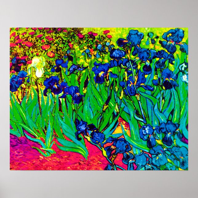 Vincent Van Gogh - Irises - Flower Älskare Pop Art Poster (Framsidan)