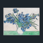 Vincent Van Gogh Irises. Impressionistisk blommigt Vykort<br><div class="desc">Vincent Van Gogh "Irises" vykort. Blått blommigt,  konstverk.</div>