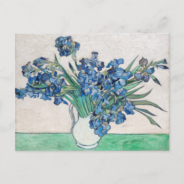 Vincent Van Gogh Irises. Impressionistisk blommigt Vykort (Framsida)