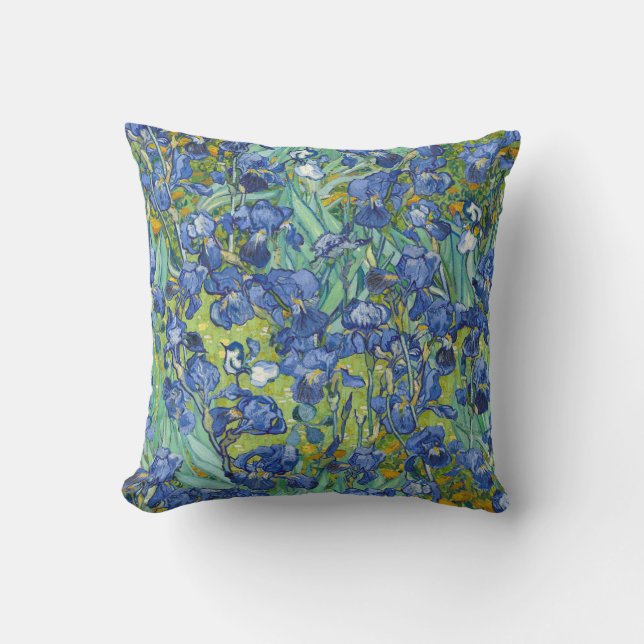 Vincent Van Gogh Irises in Blue and Green Kudde (Framsida)