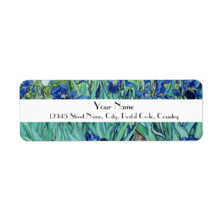 Vincent van Gogh, Irises Label Returadress Etikett