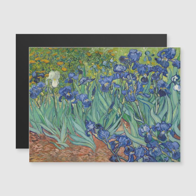 Vincent Van Gogh, Irises, Les Iris Magnetisk Inbjudningskort (Fram/baksida)