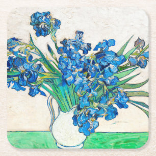 Vincent van Gogh IRISES OCH RO pappra underlägg Papper Kvadrat