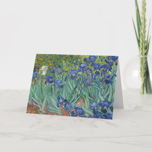 Vincent Van Gogh - Irises Painting Hälsning Card Kort (Framsida)
