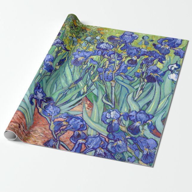 Vincent Van Gogh Irises Presentpapper (Utrullad)